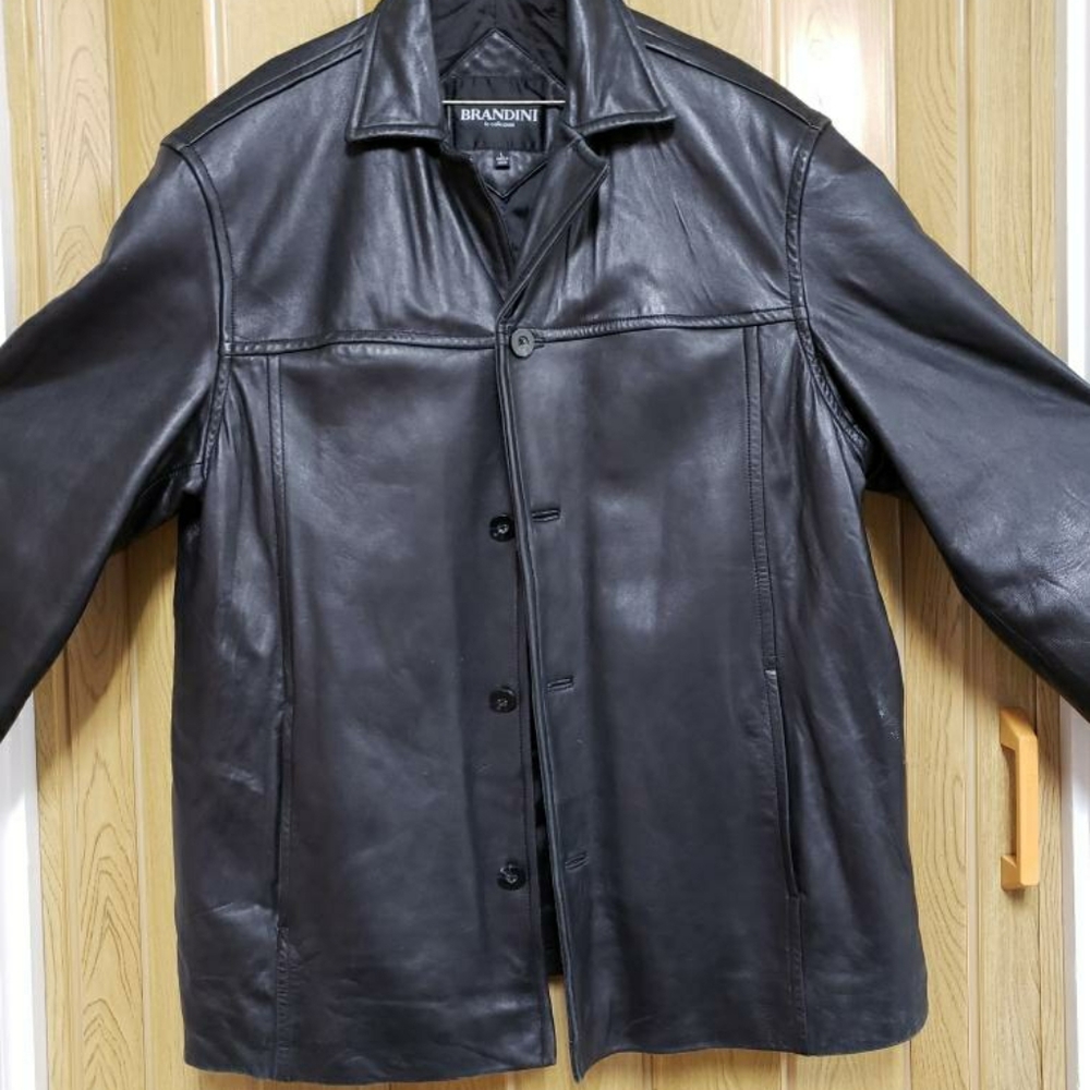 Mens Brandini leather coat